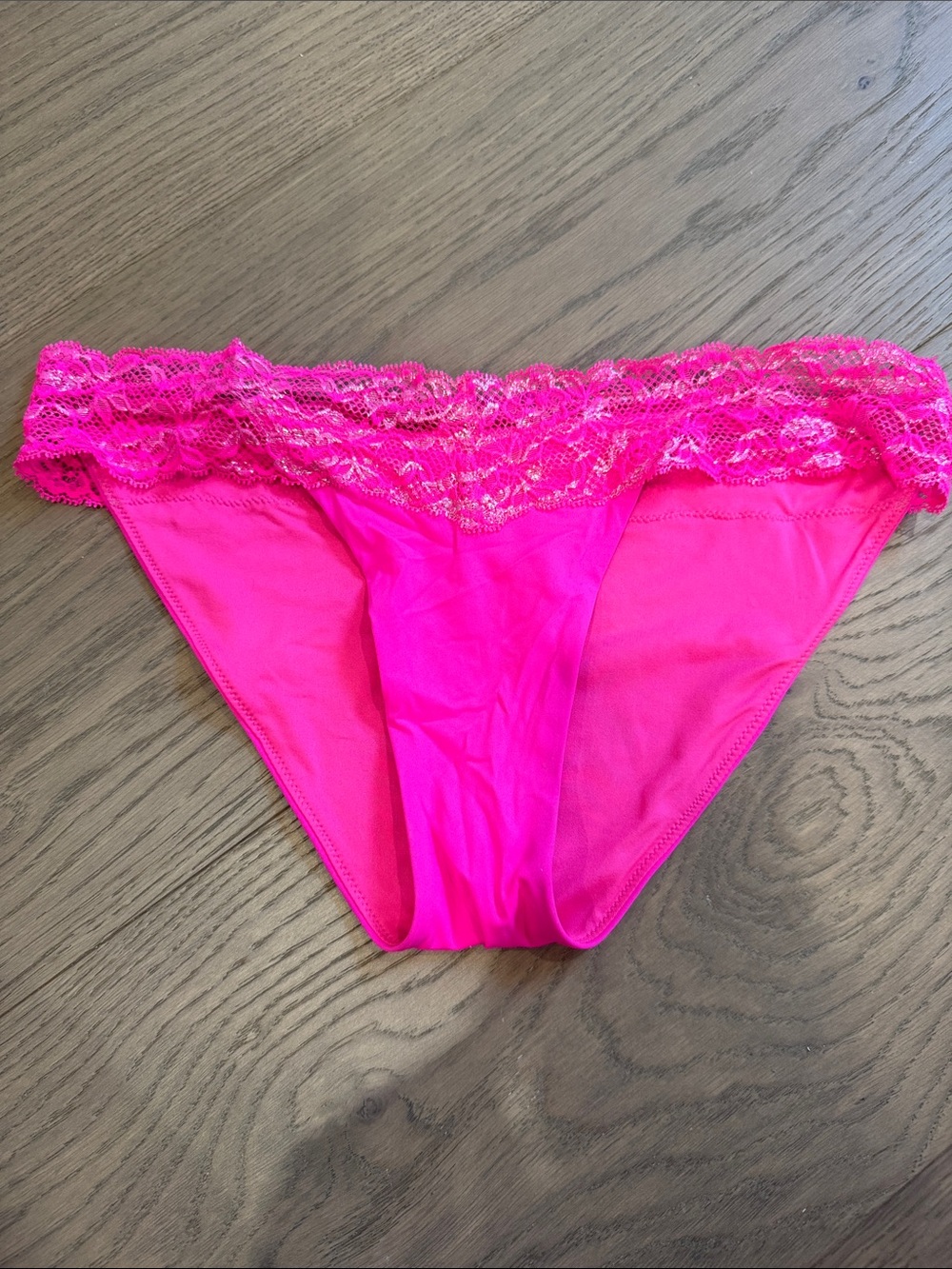 PINK Victoria's Secret Neon Pink Lace Bikini Panty